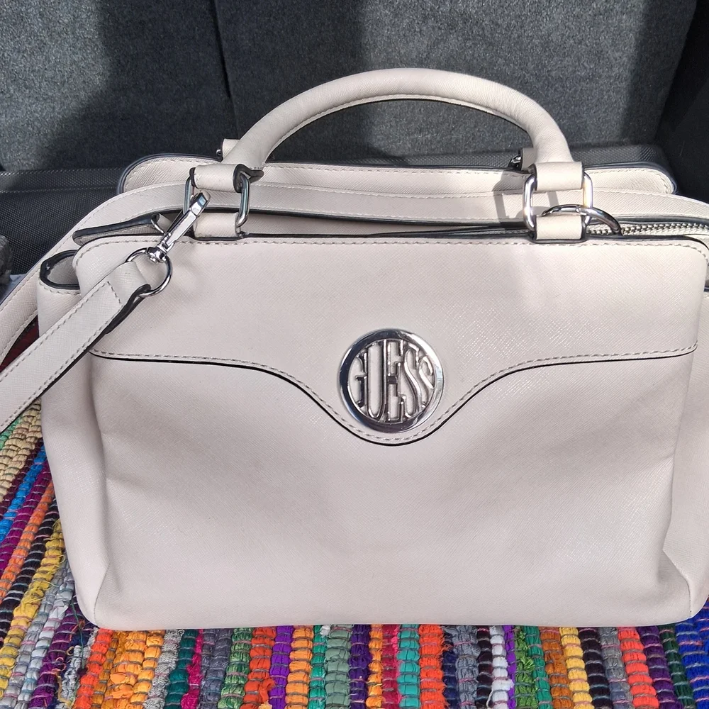 Guess Cream Satchel Bag